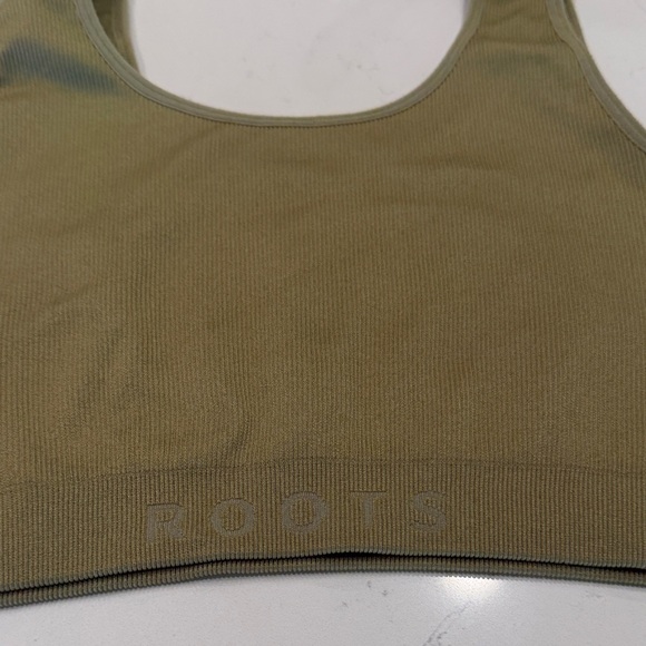 Roots Khaki Ribbed Sports bra - Picture 2 of 3